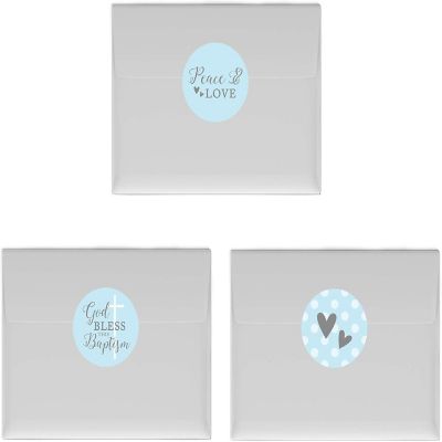 216Pcs Blue/Gray Boy Baptism Drop Label Image 2