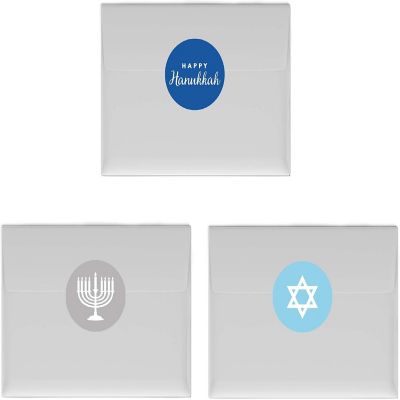 216Pcs Drop Labels Hanukkah Menorah Image 2