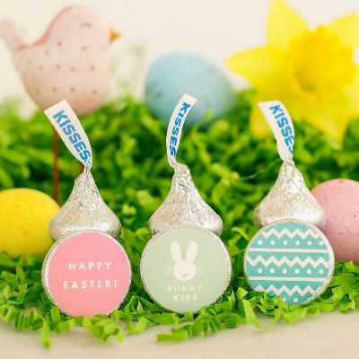 216Pcs Labels Happy Easter Bunny Kiss Image 2