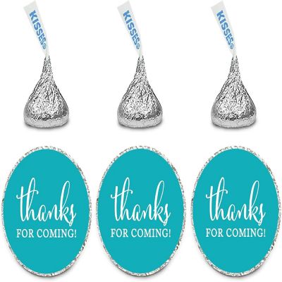 216PK Aqua Thanks Chocolate Drop Labels Image 1