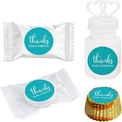 216PK Aqua Thanks Chocolate Drop Labels Image 1