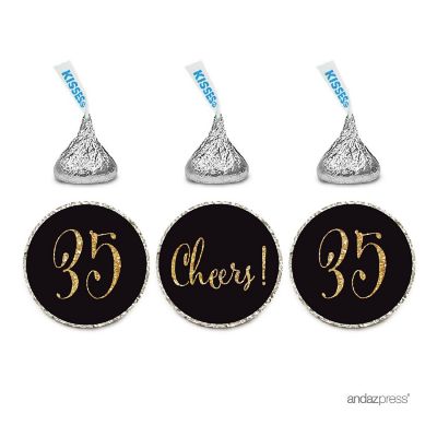 216PK Black Cheers 35 Chocolate Labels Image 1