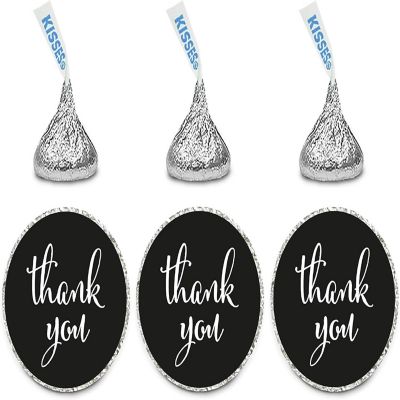 216PK Black Thank You Chocolate Labels Image 1