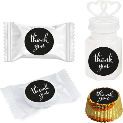 216PK Black Thank You Chocolate Labels Image 1
