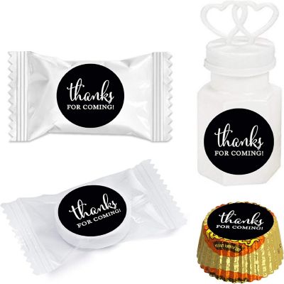 216PK Black Thanks for Coming Labels Image 1