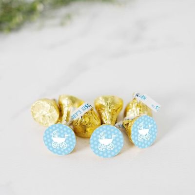 216PK Boy Carriage Chocolate Drop Labels Image 1