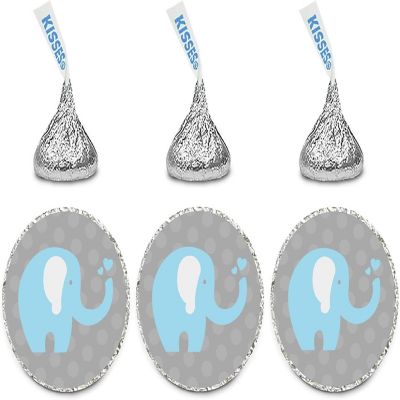 216PK Boy Elephant Chocolate Drop Labels Image 1