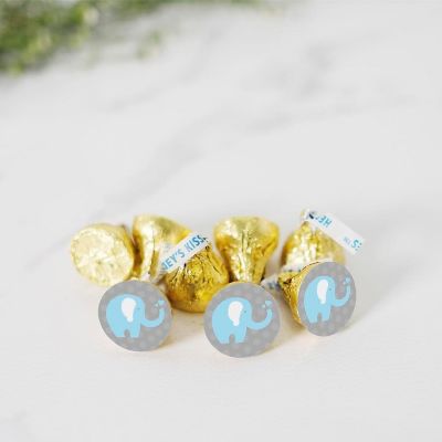 216PK Boy Elephant Chocolate Drop Labels Image 1