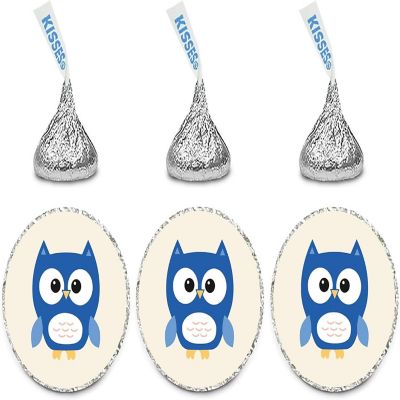216PK Boy Owl Chocolate Drop Labels Image 1