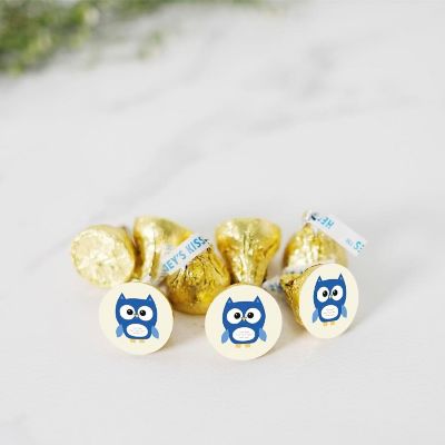 216PK Boy Owl Chocolate Drop Labels Image 1