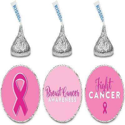 216PK Breast Cancer Chocolate Drop Label Image 1