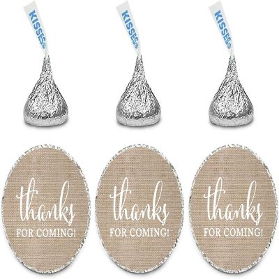 216PK Burlap Thanks for Coming Labels Image 1