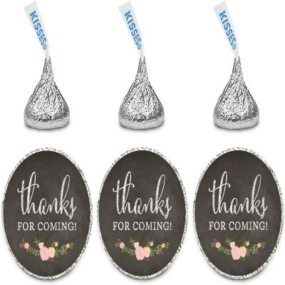 216PK Chalkboard Floral Thanks Labels Image 1