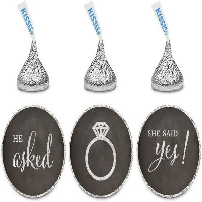216PK Chalkboard She Said Yes Labels Image 1