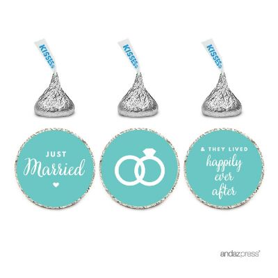 216PK Diamond Blue Just Married Labels Image 1