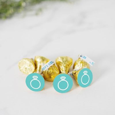 216PK Diamond Ring Blue Chocolate Labels Image 1