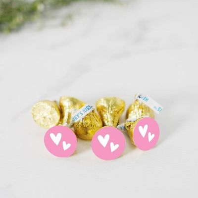 216PK Double Hearts Pink Chocolate Label Image 1