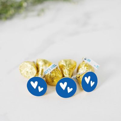 216PK Double Hearts Royal Blue Labels Image 1