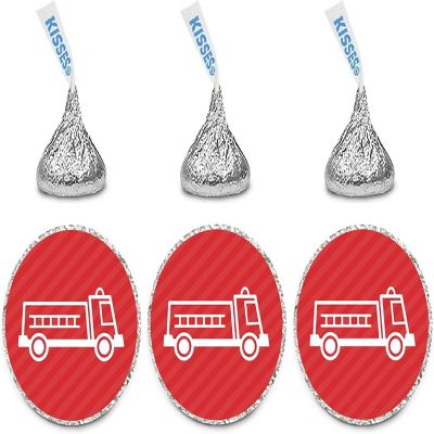 216PK Firetruck Chocolate Drop Labels Image 2