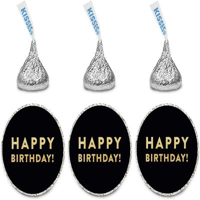 216Pk Fun Black Glitter Birthday Labels Image 2