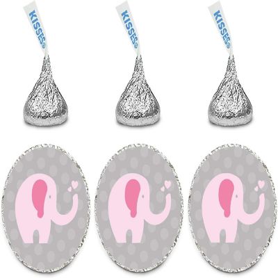 216PK Girl Elephant Chocolate Drop Label Image 1