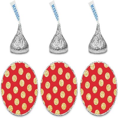 216Pk Gold Glitter Dots Red Labels Image 2