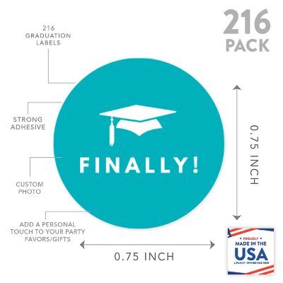 216PK Graduation Aqua Chocolate Labels Image 2