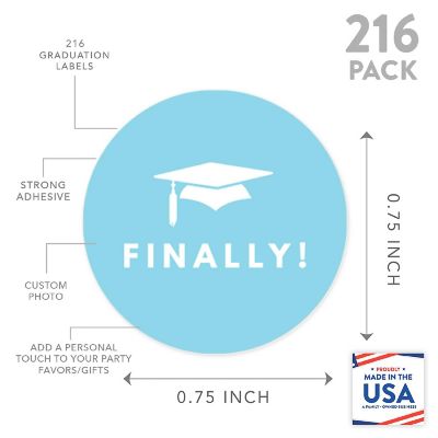 216PK Graduation B. Blue Chocolate Label Image 2