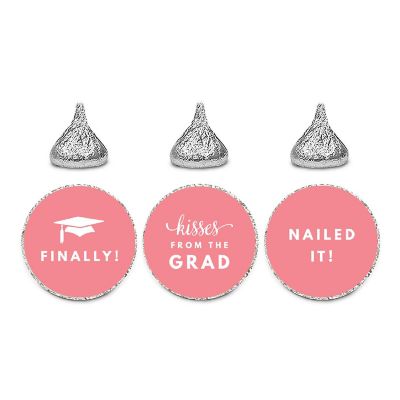 216PK Graduation Coral Chocolate Labels Image 1