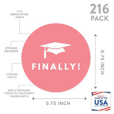 216PK Graduation Coral Chocolate Labels Image 2