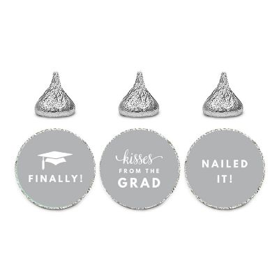 216PK Graduation Gray Chocolate Labels Image 1