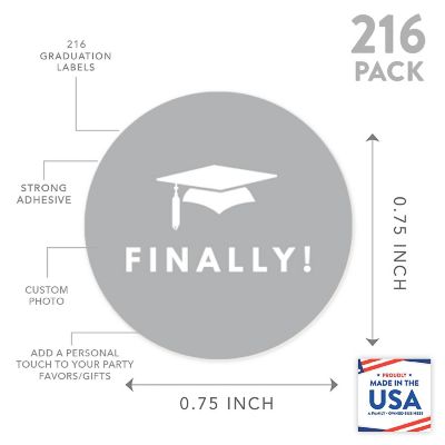 216PK Graduation Gray Chocolate Labels Image 2