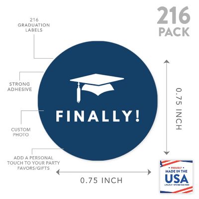 216PK Graduation N. Blue Chocolate Label Image 2