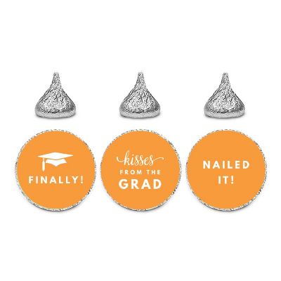 216PK Graduation Orange Chocolate Labels Image 1