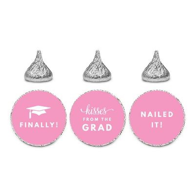 216PK Graduation Pink Chocolate Labels Image 1