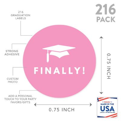 216PK Graduation Pink Chocolate Labels Image 2