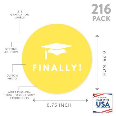 216PK Graduation Yellow Chocolate Labels Image 2