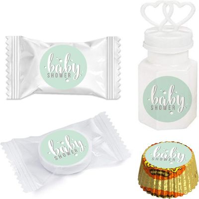 216PK Hello Baby Mint Chocolate Labels Image 1