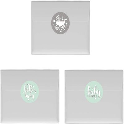 216PK Hello Baby Mint Chocolate Labels Image 2