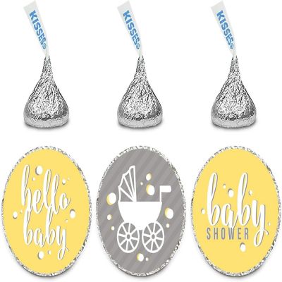 216PK Hello Baby Yellow Chocolate Labels Image 1