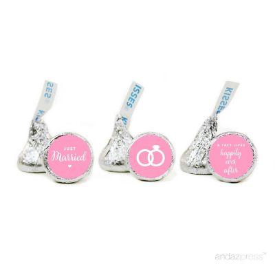 216PK Just Married Pink Chocolate Labels Image 2