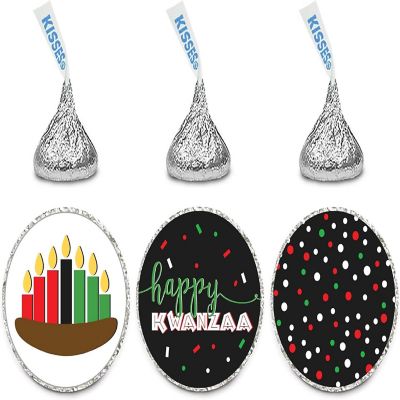 216PK Kwanzaa Chocolate Drop Labels Image 1