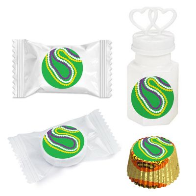 216PK Mardi Gras Chocolate Drop Labels Image 1