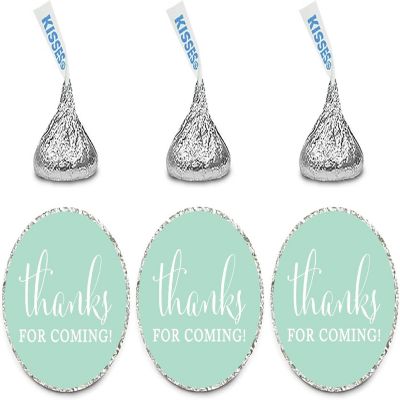 216PK Mint Green Thanks Chocolate Labels Image 1