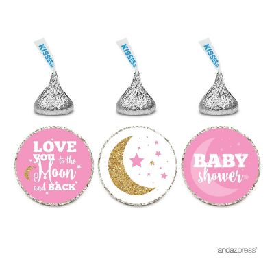 216PK Moon and Back Pink Chocolate Label Image 1