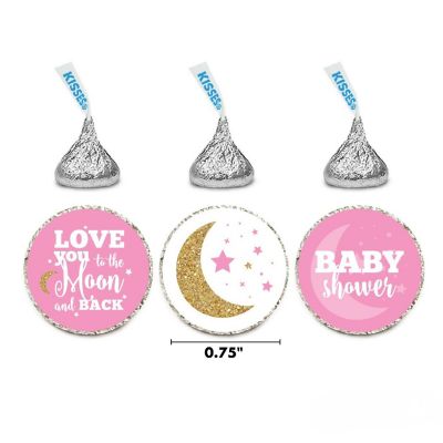 216PK Moon and Back Pink Chocolate Label Image 2