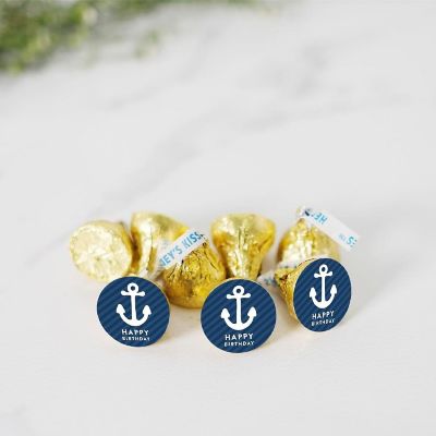 216PK Nautical Anchor Birthday Labels Image 1