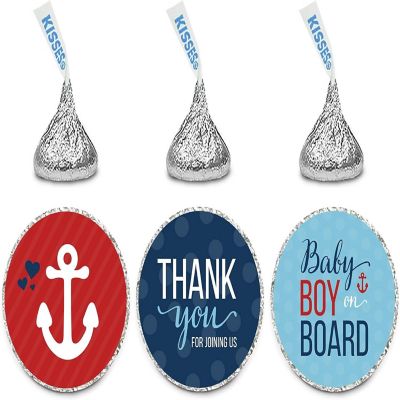 216PK Nautical Boy Thank Chocolate Label Image 1