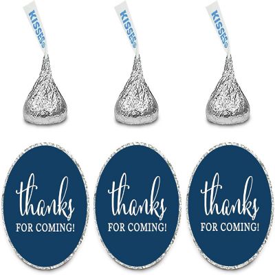 216PK Navy Blue Thanks for Coming Labels Image 1