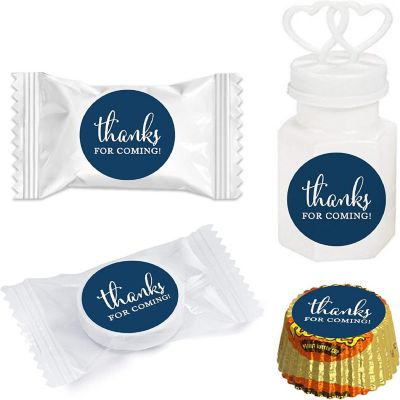 216PK Navy Blue Thanks for Coming Labels Image 1